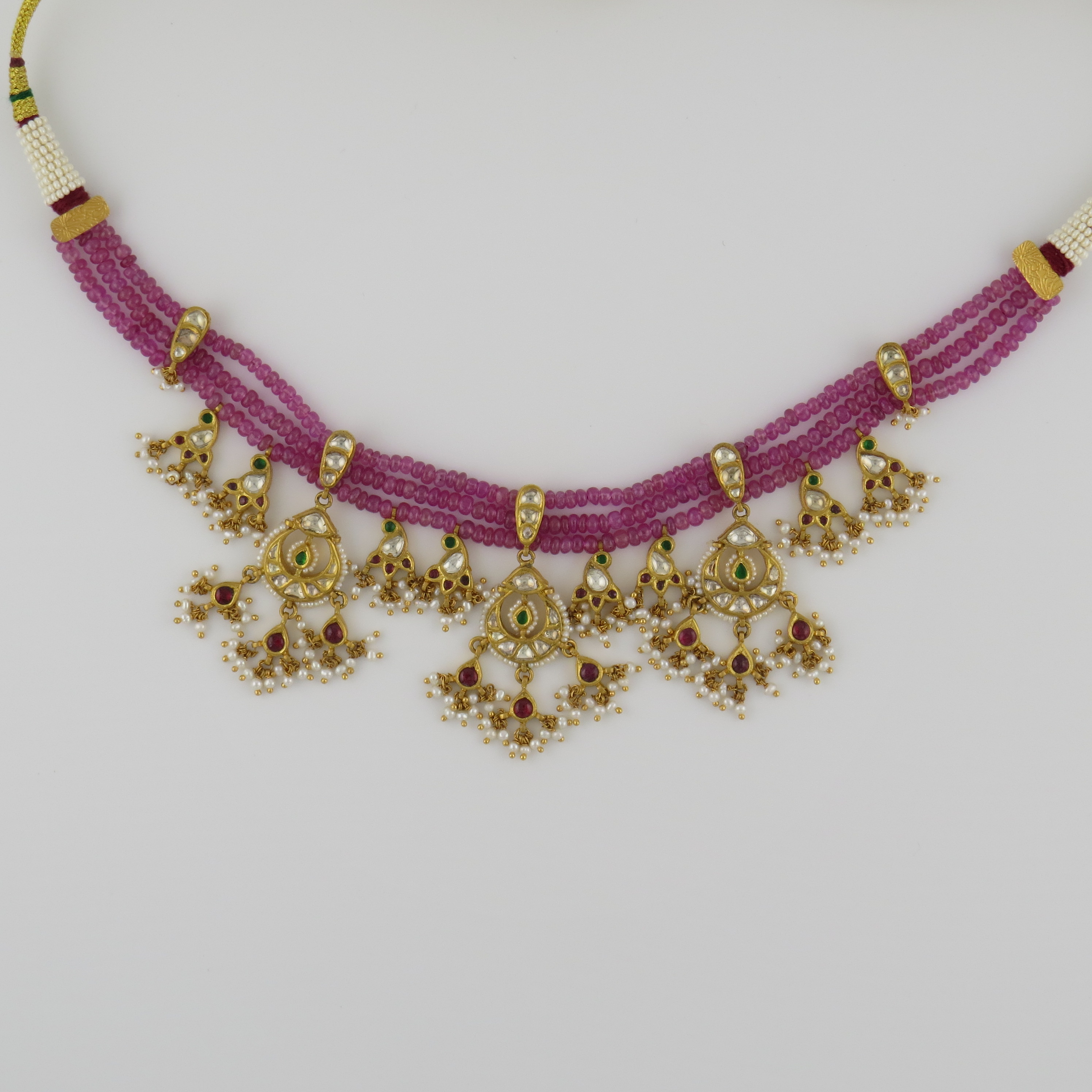 Jadau Jewellery Necklace by VM Ornaments with Natural Ruby beads