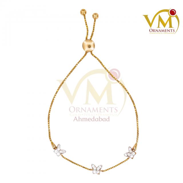 18K Rose Gold Delicate Butterfly Diamond Bracelet