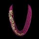 18K Gold Ruby Bead Necklace with Polki Floral Detailing